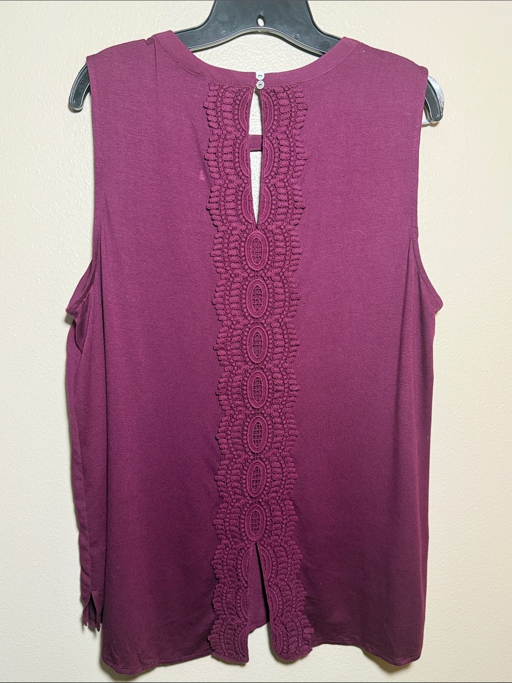 Daniel Rainn Plum Crochet-Trim Sleeveless Camisole - Picture 3 of 3